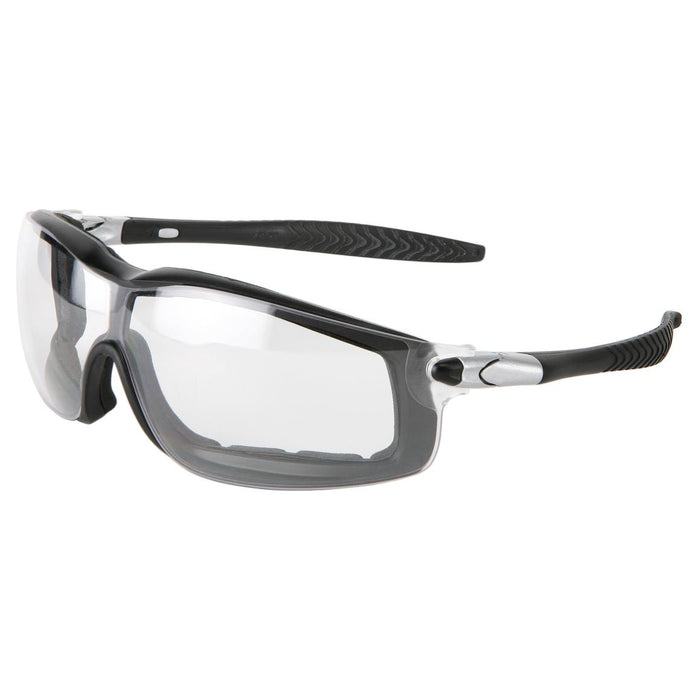 MCR Safety RT1 Safety Glasses/Goggles - Black Frame - Clear Anti-Fog Lens - RT110AF