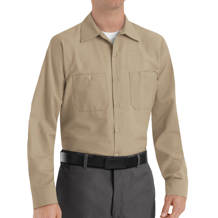 Red Kap® Men's Long Sleeve Industrial Work Shirt - Khaki - SP14