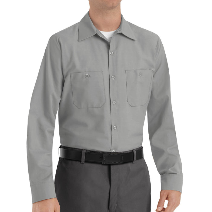 Red Kap® Men's Long Sleeve Industrial Work Shirt - Light Gray - SP14