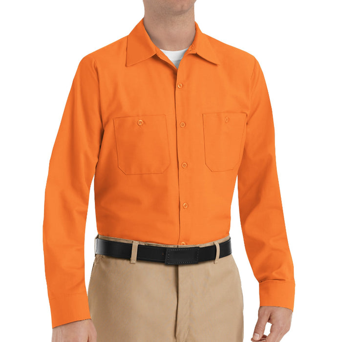 Red Kap® Men's Long Sleeve Industrial Work Shirt - Orange - SP14