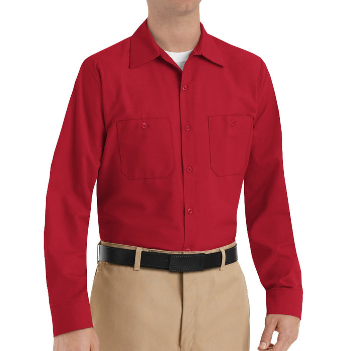 Red Kap® Men's Long Sleeve Industrial Work Shirt - Red - SP14