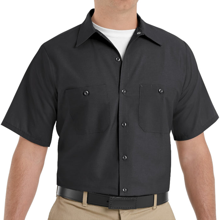 Red Kap® Men's Short Sleeve Industrial Work Shirt - Black - SP24