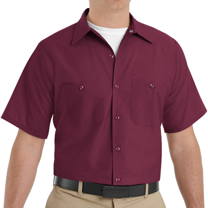 Red Kap® Men's Short Sleeve Industrial Work Shirt - Burgundy - SP24