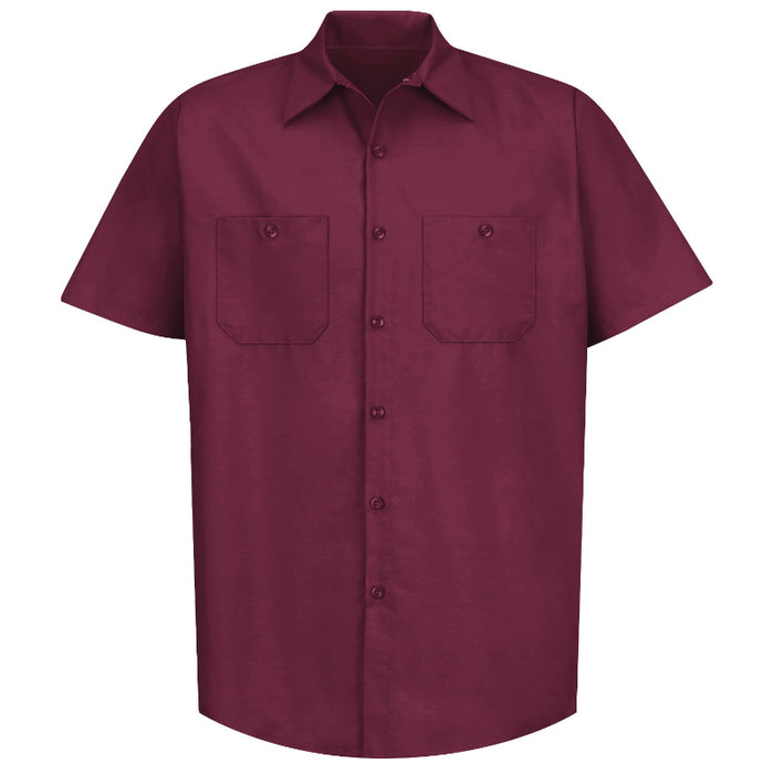 Red Kap® Men's Short Sleeve Industrial Work Shirt - Burgundy - SP24