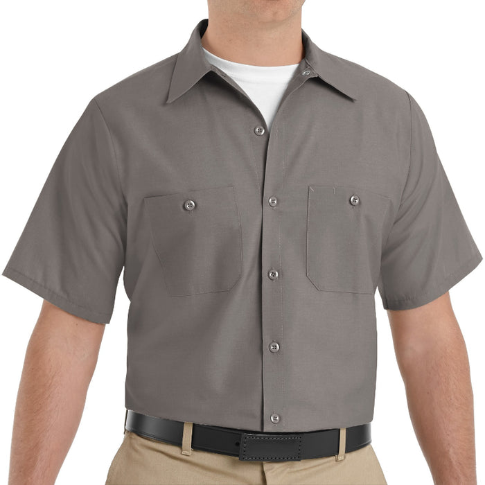 Red Kap® Men's Short Sleeve Industrial Work Shirt - Gray - SP24