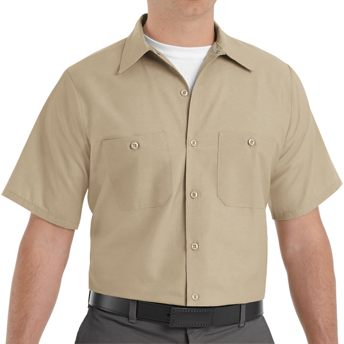 Red Kap® Men's Short Sleeve Industrial Work Shirt - Khaki - SP24