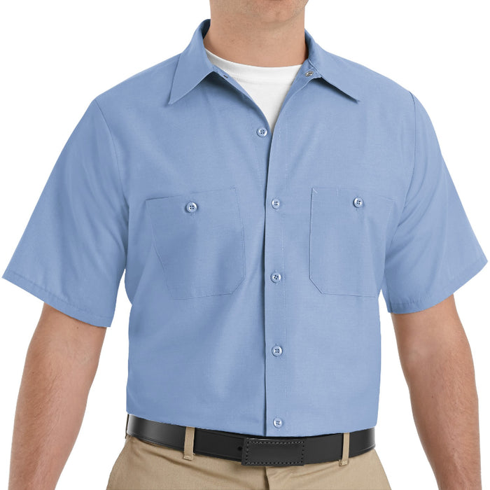 Red Kap® Men's Short Sleeve Industrial Work Shirt - Light Blue - SP24