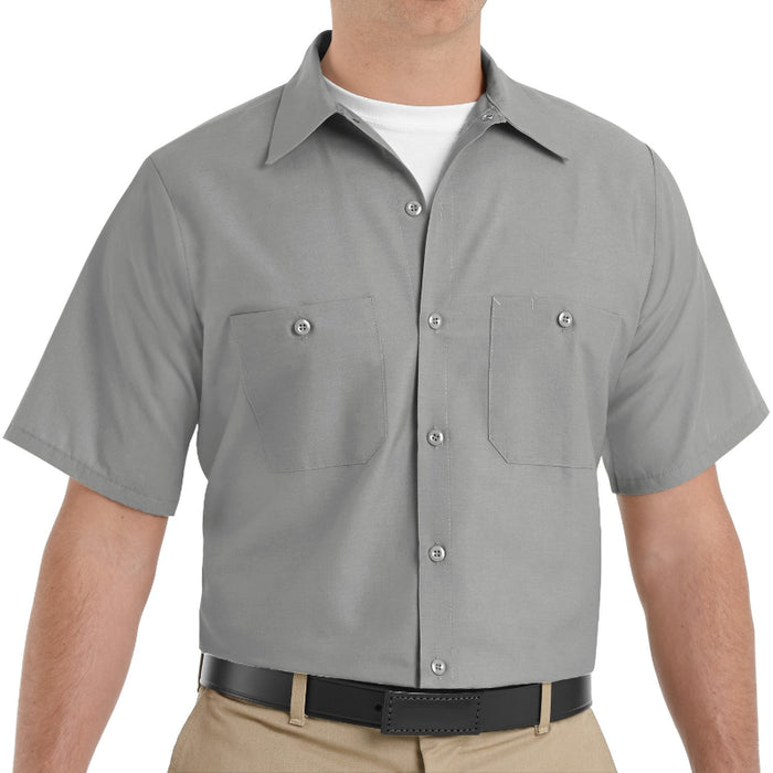 Red Kap® Men's Short Sleeve Industrial Work Shirt - Light Gray - SP24