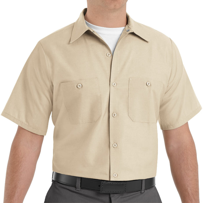 Red Kap® Men's Short Sleeve Industrial Work Shirt - Light Tan - SP24