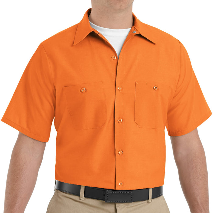 Red Kap® Men's Short Sleeve Industrial Work Shirt - Orange - SP24