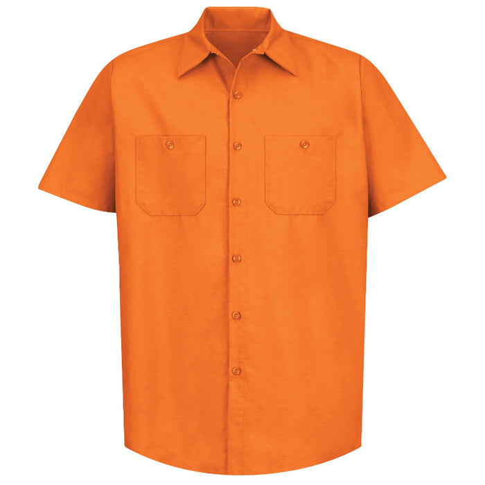 Red Kap® Men's Short Sleeve Industrial Work Shirt - Orange - SP24