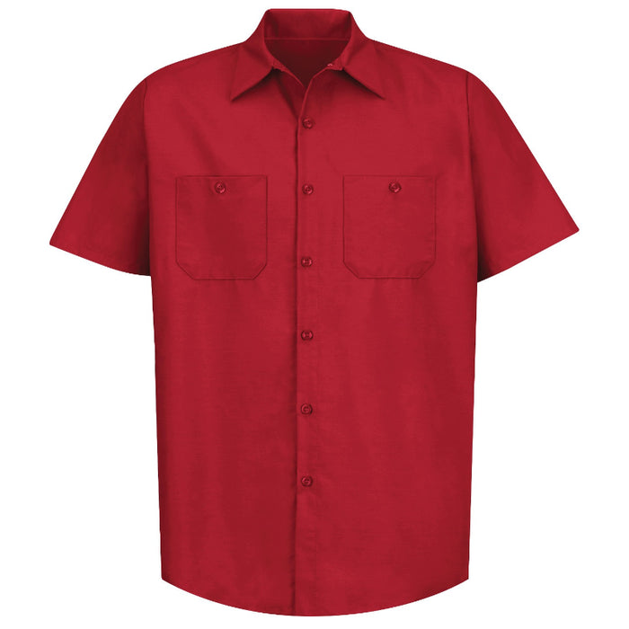 Red Kap® Men's Short Sleeve Industrial Work Shirt - Red - SP24