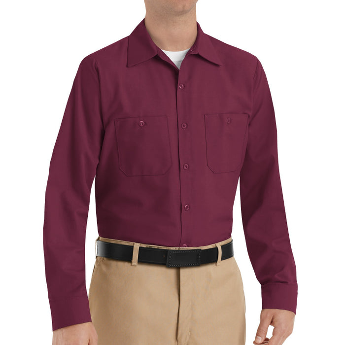 Red Kap® Men's Long Sleeve Industrial Work Shirt - Burgundy - SP14