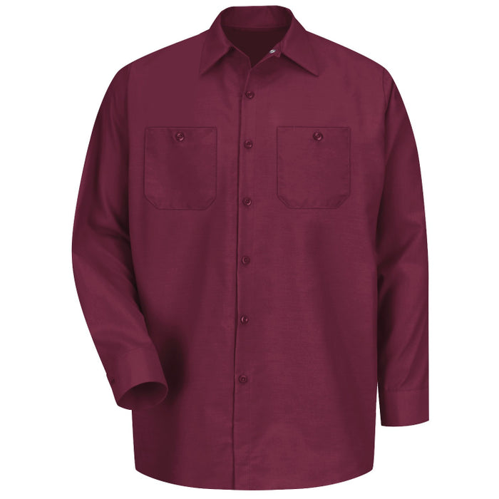 Red Kap® Men's Long Sleeve Industrial Work Shirt - Burgundy - SP14