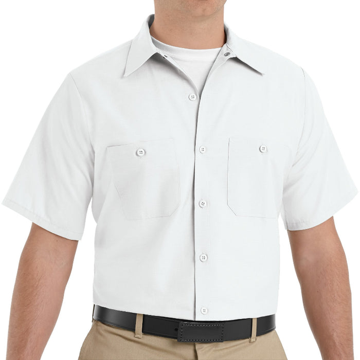 Red Kap® Men's Short Sleeve Industrial Work Shirt - White - SP24