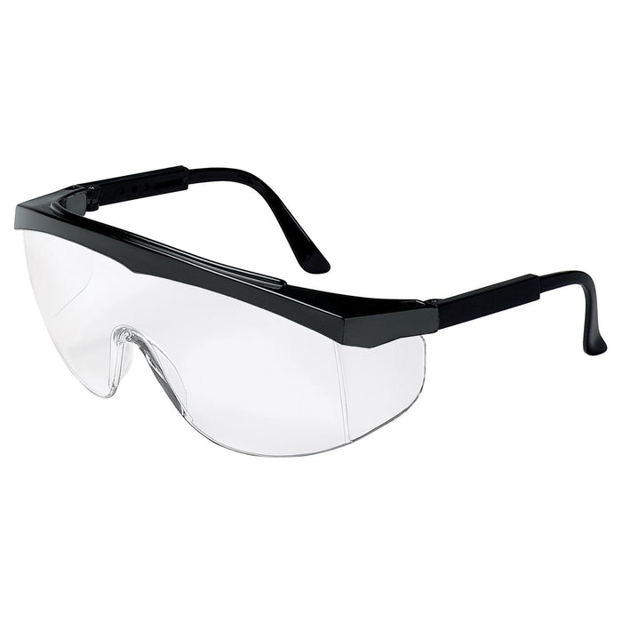 MCR Safety SS1 Safety Glasses - Black Frame - Clear Uncoated Lens - SS010