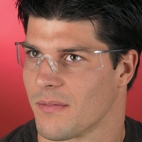 MCR Safety Rubicon T4 Safety Glasses - Silver Metal Temples - Clear Anti-Fog Lens - T4110AF