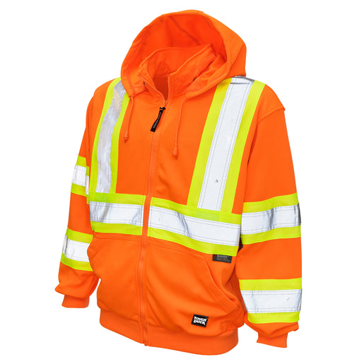 Tough Duck Fleece Unlined Safety Hoodie with Adjustable Drawcord - S494