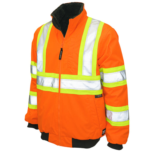 Tough Duck Hi-Vis Ripstop Sherpa Lined Safety Bomber Jacket - SJ26