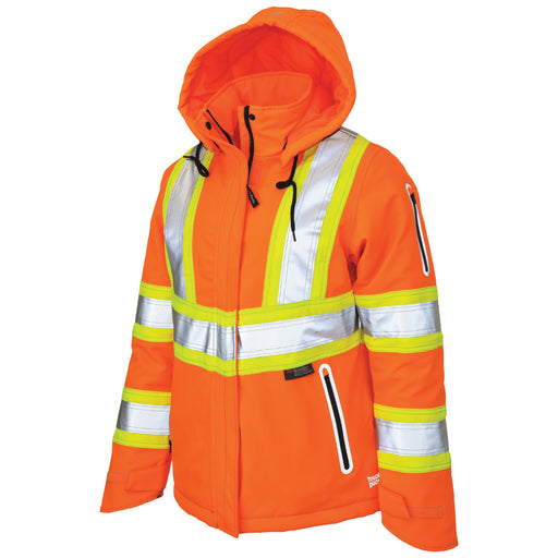 Tough Duck Women’s Insulated Flex Safety Jacket with Quick Release Hoodie - SJ41