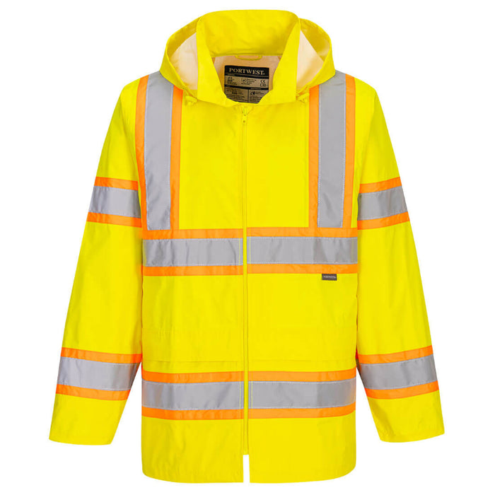 Portwest® Hi-Vis Contrast Tape Rain Traffic Jacket - Yellow - ANSI Class 3 - UH400