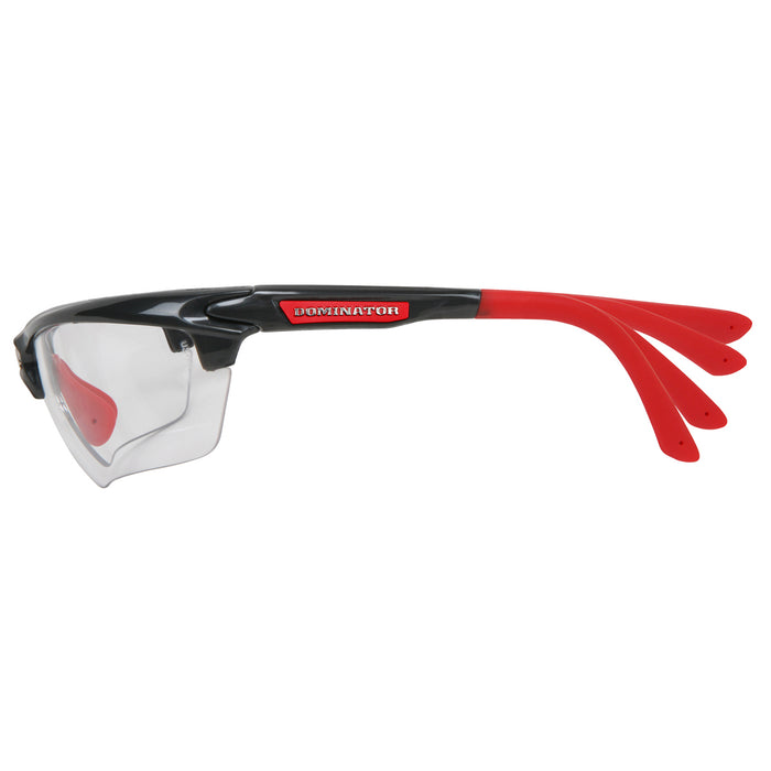 MCR Safety Dominator DM3 Safety Glasses - Gray/Red Frame - Clear Lens - DM1310P