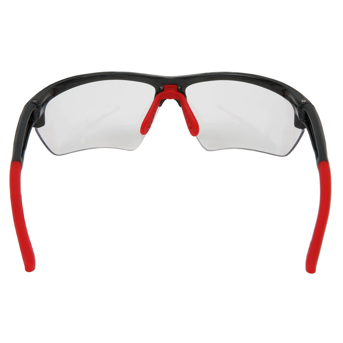 MCR Safety Dominator DM3 Safety Glasses - Gray/Red Frame - Clear Lens - DM1310P