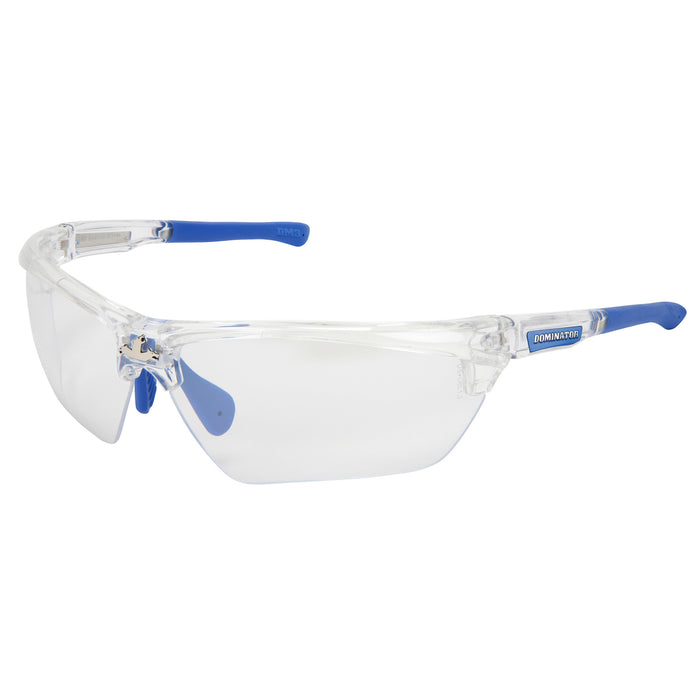 MCR Safety Dominator DM3 Safety Glasses - Blue/Clear Frame - Indoor/Outdoor Lens - DM1329