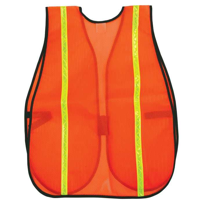 MCR Safety Non ANSI 3/4" Reflective Stripes Mesh Safety Vest - Orange - V211R