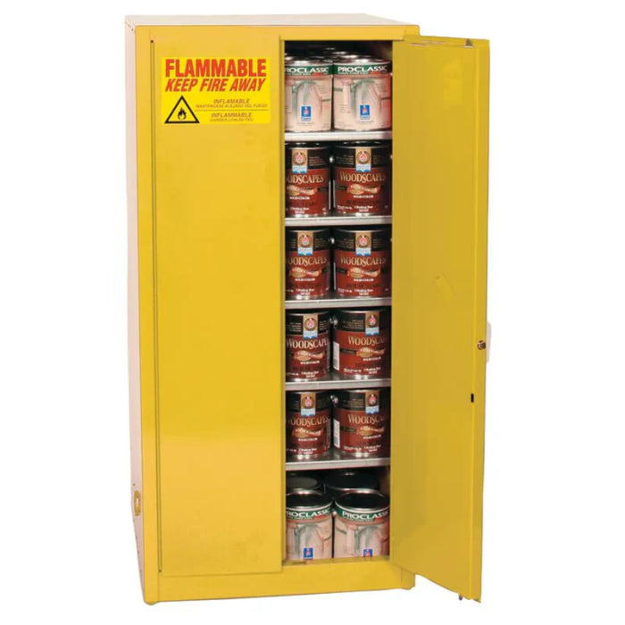 safety-storage-cabinet-96-gallon-paint-&-ink-2-self-closing-doors-5-shelves-yellow