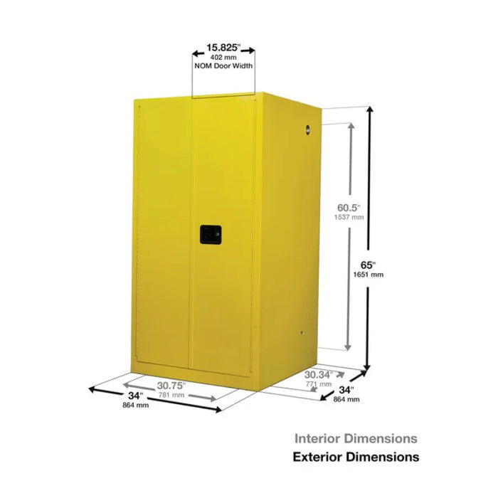 safety-storage-cabinet-96-gallon-paint-&-ink-2-manual-doors-5-shelves-yellow