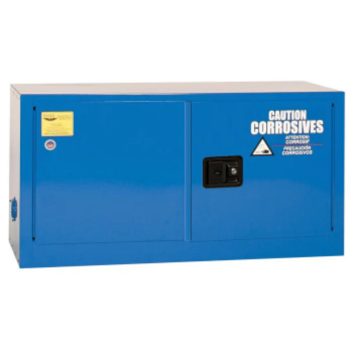 Safety Storage Cabinet 15 Gallon - Acid & Corrosive -  2 Manual Closing Doors - 1 Shelf - Blue