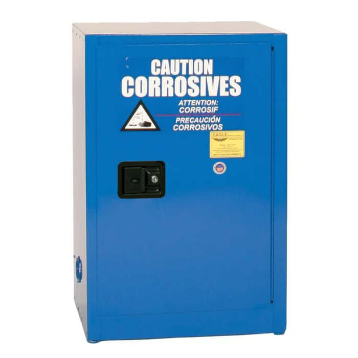 Safety Storage Cabinet 12 Gallon - Acid & Corrosive - 1 Self-Closing Door - 1 Shelf - Blue