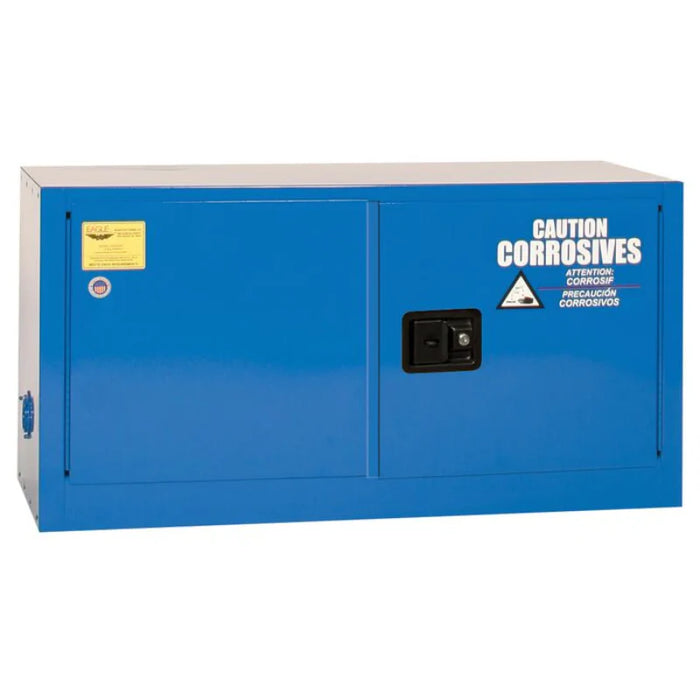 Safety Storage Cabinet 15 Gallon - Acid & Corrosive - 2 Self Closing Doors - 1 Shelf - Blue