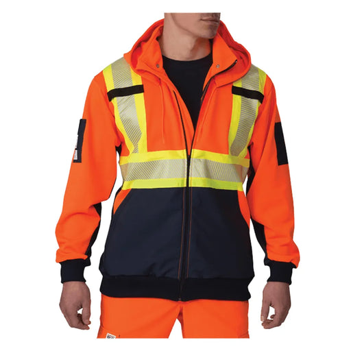 Big Bill High Visibility Zip-Front Hoodie with Reflective Material - RT37HVF7