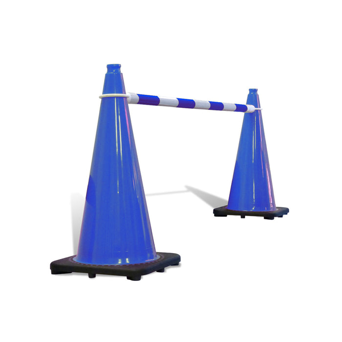 JBC Safety Retractable Traffic Cone Bar - 6ft to 10.5ft - Blue / White