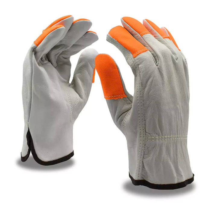 Cordova Safety Hi-Vis Cowhide Leather Drivers Gloves  8211HV