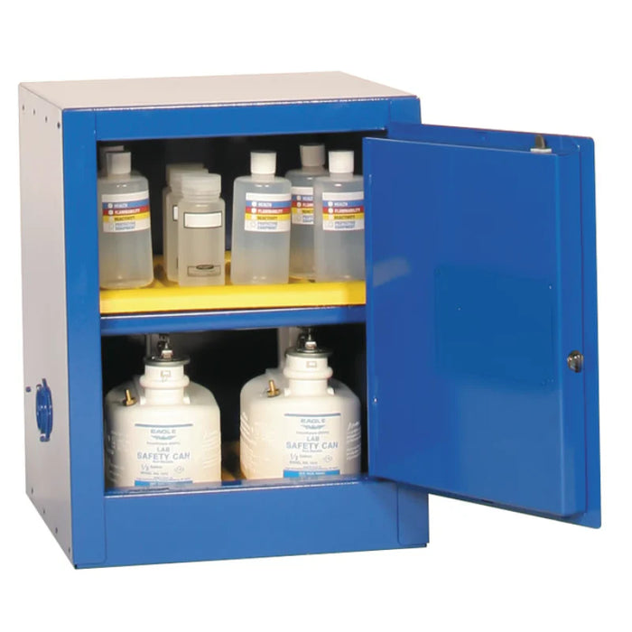 Safety Storage Cabinet 4 Gallon - Acid & Corrosive - 1 Manual Door - 1 Shelf - Blue