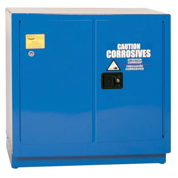 Safety Storage Cabinet 22 Gallon - Acid & Corrosive - 2 Self Closing Doors - 1 Shelf - Blue