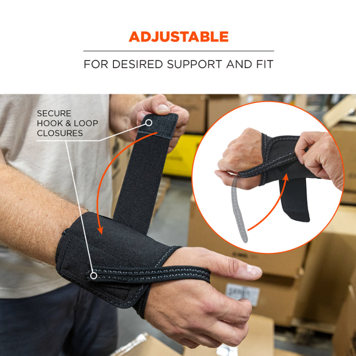 Ergodyne ProFlex Wrist Brace Support - Thumb Loop - Single Strap - 4000