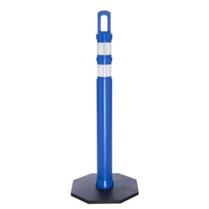 42" JBC Safety Arch Top Traffic Delineator Post Kit - Blue Post + 8 LBS Base