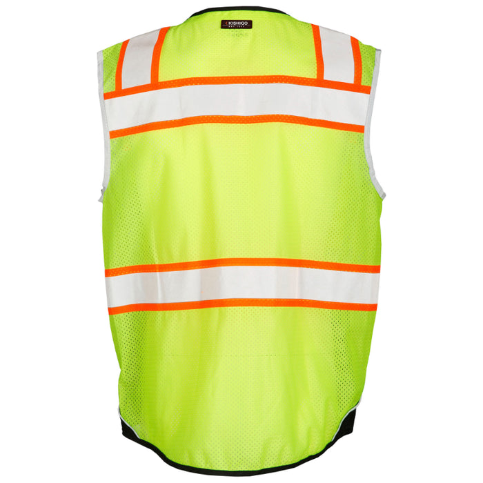 Kishigo® Hi Vis Safety Mesh Black Bottom Safety Vest