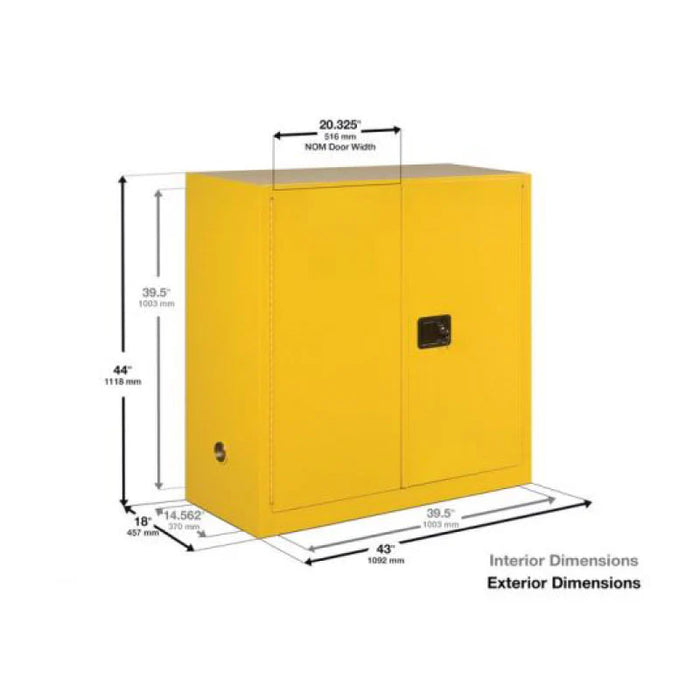 yellow-40-gallon-paint-ink-storage-safety-cabinet-2-manual-closing-doors-3-shelves