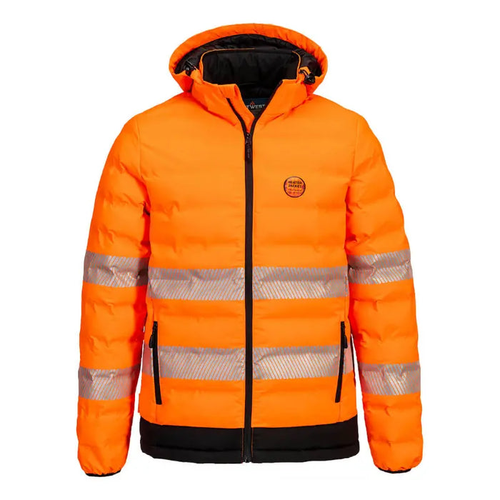 Portwest® Hi-Vis Water Resistant - Ultrasonic Heated Tunnel Jacket - S548