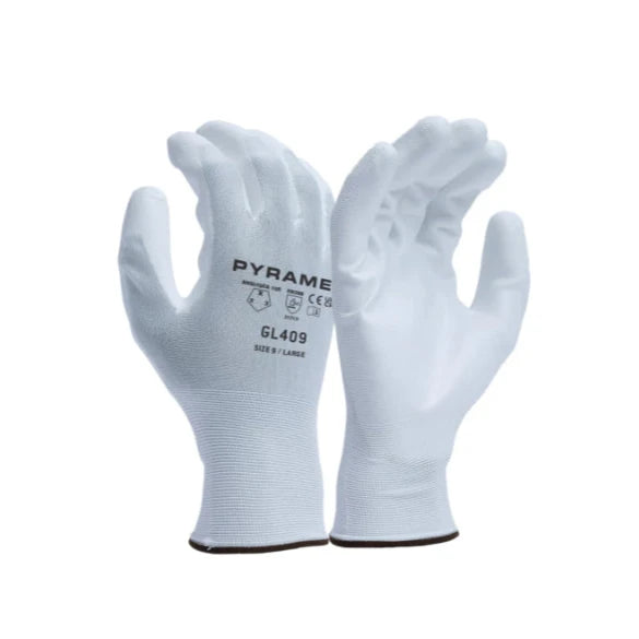 Pyramex® Polyurethane Coated Safety Gloves - White - GL409