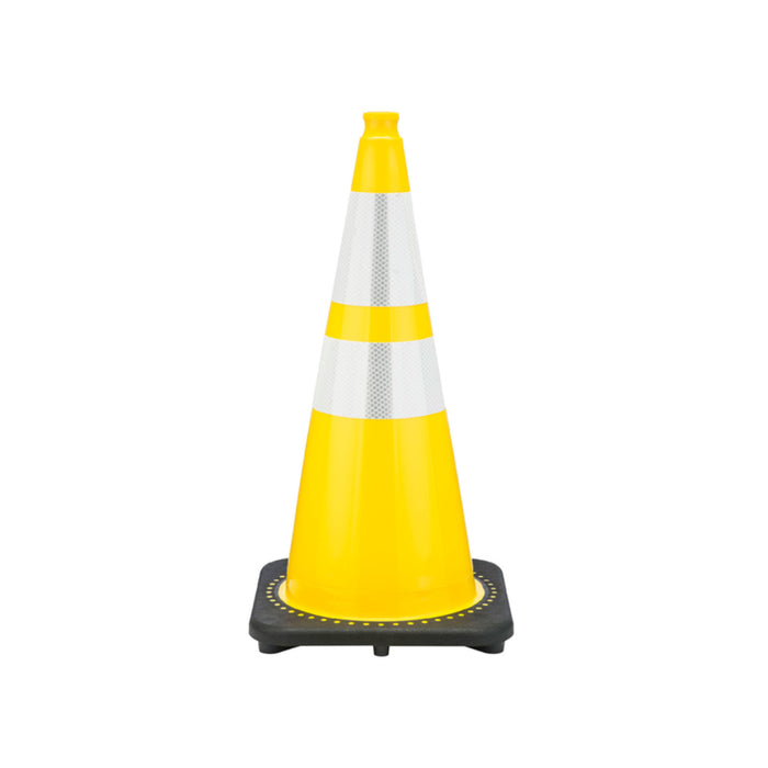 jbc-traffic-safety-cone-yellow-28-inch-tall-7-lbs-6-inch-4-inch-3m-reflective-collars