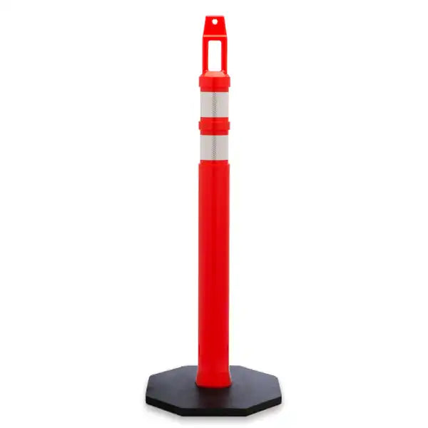 JBC Safety® Diamond Top Traffic Delineator Post - Orange - 8 Lb Base - 42" Tall