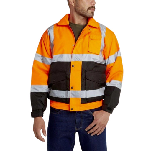 utility-pro-hivis-quilt-lined-bomber-yellow-orange-class-3-safety-jacket-uhv562