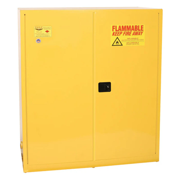 Safety Storage Cabinet 110 Gallon - 2 Self Closing Doors - 2 Vertical Drum - Yellow