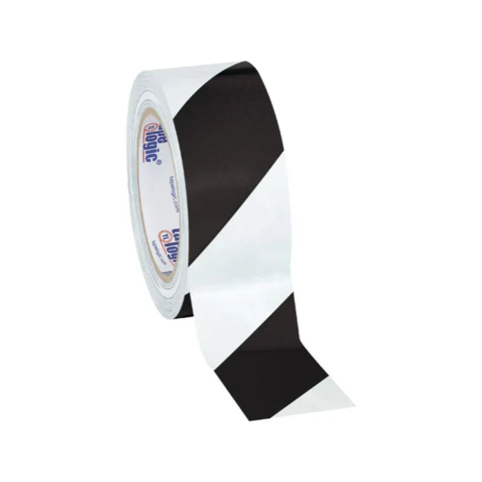 Tape Logic® Striped Vinyl Tape - 7 Mil - 2" x 36 yds. - Black/White